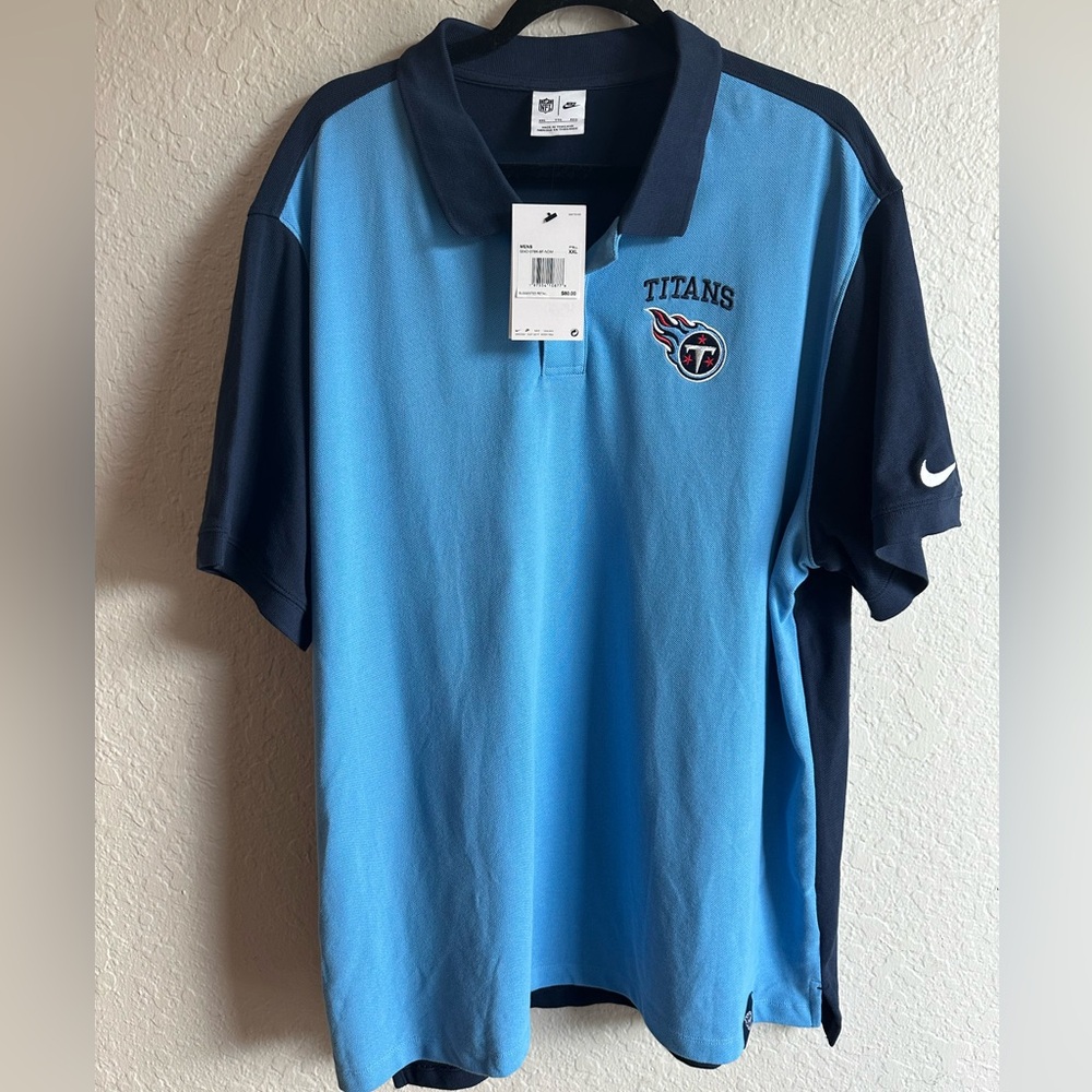 Men’s 2XL Tennessee Titans NIKE Blue Sideline Embroidered Polo 🔥 NWT